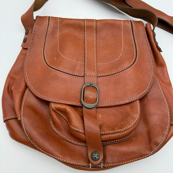 Patricia Nash Heritage Barcelona Saddle Bag Brown Leather Western Boho Purse - Picture 2 of 7
